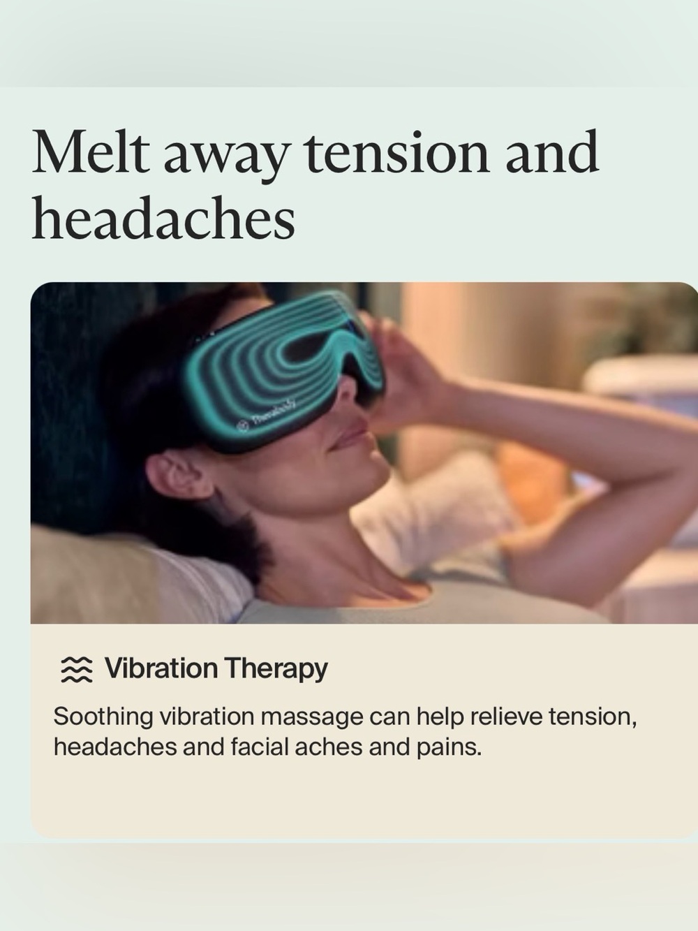 Therabody Light Gray Heated Eye & Relaxation Mask - Picture 3 of 12